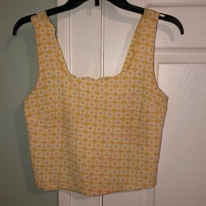 Cropped yellow designed top